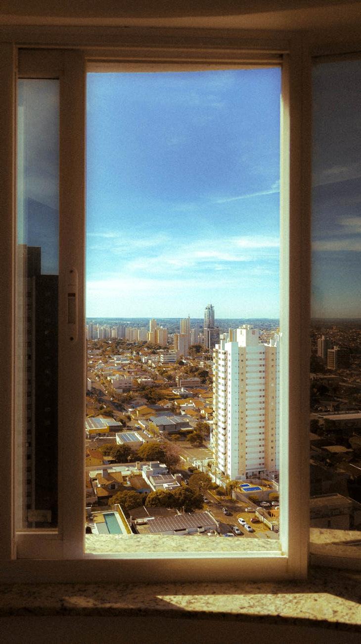 High-rise office building window cleaning